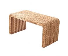Table basse rotin tatami table à thé balcon table de cérémonie du thé bambou rotin thé table basse fenêtre (Color : Beige, Size : 80 * 50 * 50cm)