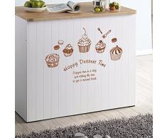 HCCY HCCY Le gâteau de Verre Autocollant Boulangerie-pâtisseries Dessert Snack-Restaurants commerces vitrine en Verre décoratifs Autocollants de Porte 63 * 38cm, Brun