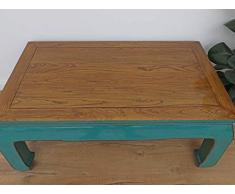 Yajutang Opium Table Basse en Bois Massif Turquoise