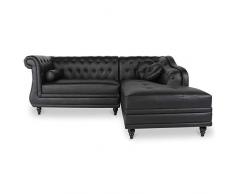 INTENSEDECO Canapé dangle Droit Empire Noir Style Chesterfield