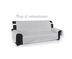 Canapé perle protège-canapé Vivy matelassé plan lisse gris – 2 places assise cm. 120