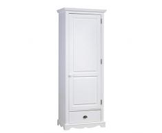 ACTUAL DIFFUSION Windsor Armoire Bonnetière Blanche de Style Anglais, pin, Blanc, 42x70x186 cm
