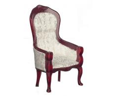 Melody Jane Maison de Poupées Victorienne Acajou Blanc Hommes Fauteuil Miniature Meuble Salle de Séjour