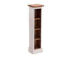 Étagère à CD en bois massif en acajou 76 x 15,5 x 16 cm