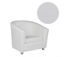 KingSaid Fauteuils Chesterfield, Fauteuil Vintage Club Simili Cuir, Fauteuil Crapaud Monaco, Fauteuil Relax, Chaise, Meubles en Bois et Simili Cuir, pour Salon, Maison - Blanc