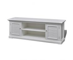 vidaXL Meuble TV blanc en bois