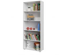 Étagère Bibliothèque Blanc 190 cm Meuble de Rangement »Vela« 5 Compartiments