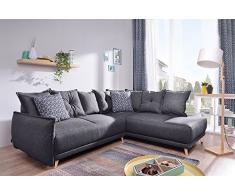Bobochic - Lena - Canapé dangle Droit - Gris foncé - 236x90x190cm