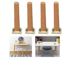 Lot de 4 Pieds de Meubles en Bois Massif,Pieds de Remplacement,pour Table/Placard/Table Basse/Banc/Bibliothèque/Meuble TV,avec Accessoires de Montage(45cm/17.72in)