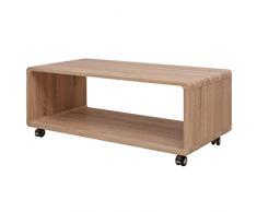 vidaXL Table Basse Marron de Salon avec roulettes Table dappoint Meuble de Rangement