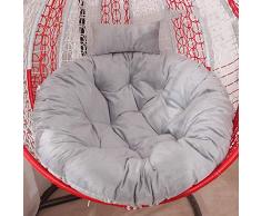 LZDX Egg Thicken Balancelle Coussins Ronde Hamac Chaise Pad Washable Fauteuil Suspendu en Rotin Rocker Coussin Oreiller, Yard Patio Jardin Bureau Plage,A,Diameter 125cm