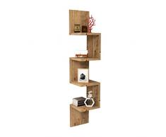 Yurupa Étagère dangle, Étagère Murale, Étagère en Forme Zigzag, Bibliothèque WL9-A