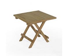 Table Basse Pliante carrée en Teck Ecograde Kento 50 x 50 cm