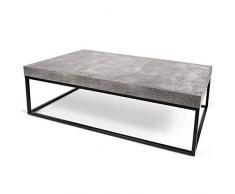 Petra, Table dappoint ou Table Basse : Le béton et lacier, sans Le béton - Designer : INÊS MARTINHO - 120 x 75 x 35 cm - Aspect béton Mat, Lisse au Toucher, piétement métal Noir