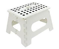 com-four® Béquille Pliante avec Boutons en Caoutchouc, Tabouret Pliant Portable en Blanc, capacité de Charge jusquà 150 kg, 31 x 22 x 22 cm (31 x 22 x 22 cm Blanc - 01 pièce)