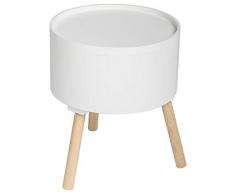Atmosphera 2 en 1 Table Basse + Coffre de Rangement - Style scandinave - Coloris Blanc