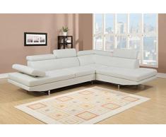 Mobilier Deco Canapé dangle Design Blanc 6 Places (Angle Droit)