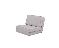 AmazonBasics - Fauteuil convertible, 74 x 80 x 61,5 cm, Gris clair