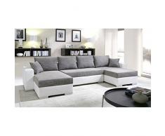 tendencio Canapé dangle Convertible panoramique 5 à 6 Places Enno Gris et Blanc