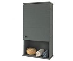 SoBuy® BZR25-DG Meuble Haut Armoire Suspendue de Toilettes Placard Mural avec Porte pour Salle de Bain Armoire à Pharmacie avec étagères - Gris