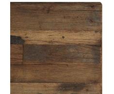 binzhoueushopping Table Basse Opium en Bois de Traverse et Acier Table de Salon 110 x 60 x 35 cm Table Basse Design
