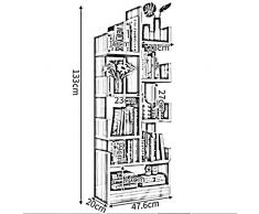 MU Bibliothèque à étagères, étagère de Rangement Moderne pour bibliothèque, étagère de Rangement pour bibliothèque,Couleur Teck