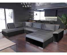 tendencio Canapé panoramique Convertible Lemon Angle Gauche (Gris/Noir)