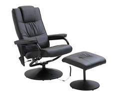 Homcom Fauteuil de Massage Vibration Electrique Relaxation avec Chauffage Noir