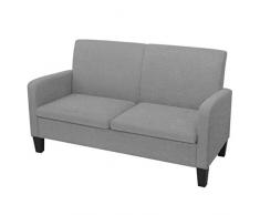 vidaXL Canapé à 2 Places 135 x 65 x 76 cm Gris Clair