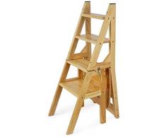 JKMQA Marchepied multi-fonction Chaise pliante déchelle intérieure Escalade mobile Ladder à double usage à quatre Escabeau Tabouret Cuisine de sécurité Ladder Bibliothèque Flower Pot Rac36 * 47 * 90c