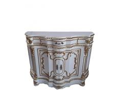 Louises Baroque Rokokoko Commode Style Ancien en Blanc Largeur 131 cm