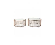 Table basse ronde Wire cuivre 2/set Kare Design