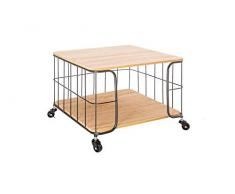 Espinela Table Basse spacieuse Storage en métal Effet Bois de 49 cm avec roulettes