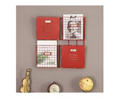 JYXSHELFA Maison étagère, Porte-Bagages Retro Wind Industriel de Fer Panier de Rangement Magazine Tenture Support Mural Creative Magazine, étagères de Rangement (Color : A)