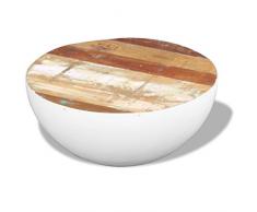 vidaXL Table Basse sous Forme de Bol Bois de Récupération Massif Meuble Salon