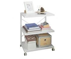 SoBuy FRG81-W Chariot Étagère Roulante Bout de Canapé Étagère Cuisine Meuble de Rangement à roulettes de 3 niveaux