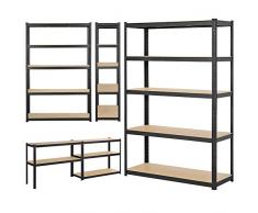 Yaheetech Etagère/Rayonnage de Garage/Atelier/Rangement/Stockage Charge Lourde Résistant 5 niveaux 180 x 120 x 45 cm Capacité 875 kg Noir