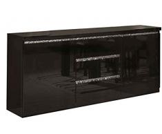 LIGNEMEUBLE TORNADO NOIR ET CHROMÉ COLLECTION SÉJOUR SALLE A MANGER DESIGN NÉO BAROQUE : Le Petit Buffet