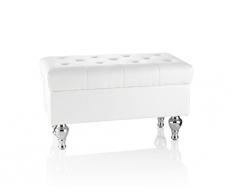 Brandani 56524 Petit Divan de rangement Capitonné Ecopelle/Cuir Ecologique Blanc
