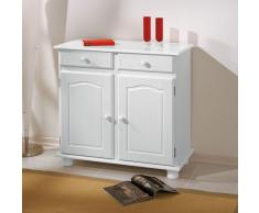 Inter Link Commode bahut bas pin massif vernis blanc
