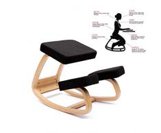 ENMSPLUS Ergonomique Chaise à Genoux Chaise de Yoga Tabouret-Multi Colore (Noir-Tissu)