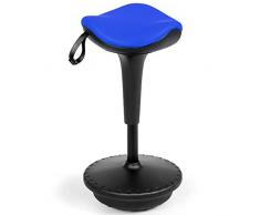 Costway Tabouret de Bureau Ergonomique Assise Active Tabouret dapprentissage Siège Dynamique- Hauteur Réglable de 65 à 84CM Inclinable et Rotative Prevention Mal de Dos (Bleu)