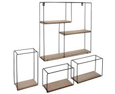 Paris Prix Atmosphera Créateur dintérieur - Lot de 4 Étagères Murales Emboîtables Carré 48cm Noir