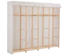 Festnight Garde-Robe Penderie Dressing en Tissu Blanc 200 x 40 x 170 cm
