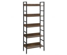 EUGAD 0010ZWJ Étagère bibliothèque étagère de Rangement échelle étagère en MDF et métal 60x27,5x160cm,Vintage