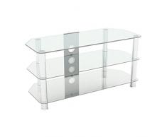 Meuble TV en verre noir brillant pour LED, LCD, plasma, écrans incurvé, téléviseur