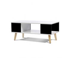 IDMarket - Table Basse Effie scandinave Bois Blanc et Noir