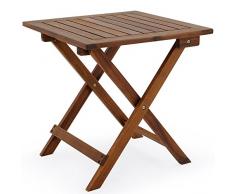 Deuba Table Basse Pliante en Bois dacacia Tables Jardin dappoint 46x46cm Pliable Jardin Terrasse Intérieur Extérieur