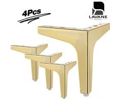 La Vane Lot de 4 pieds de meubles modernes en métal triangulaire avec diamant pour placard, canapé, fauteuil, ottoman