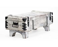 Table basse Vieux Voyage Coffre de Utilisation en pin Cottage vintage Coffre 39 cm de hauteur/41 cm de profondeur/97 cm de largeur